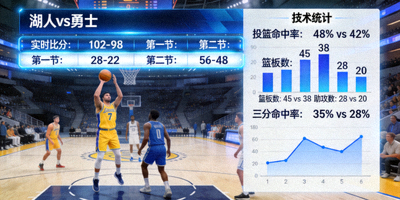 实时比分数据流与球队技术统计图表