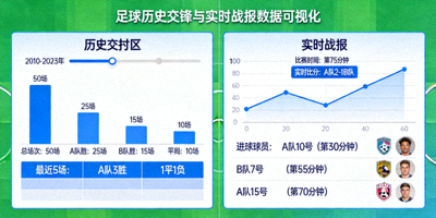 足球历史交锋记录与实时战报数据可视化